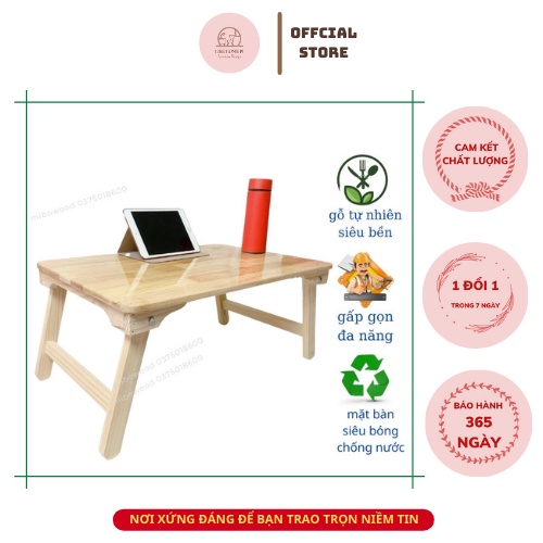 Bàn học gỗ thông gấp gọn - Bàn gấp đa năng thiết kế mắt bàn sáng bóng độ bên cao chống mối mọt - Bảo hành 6 tháng