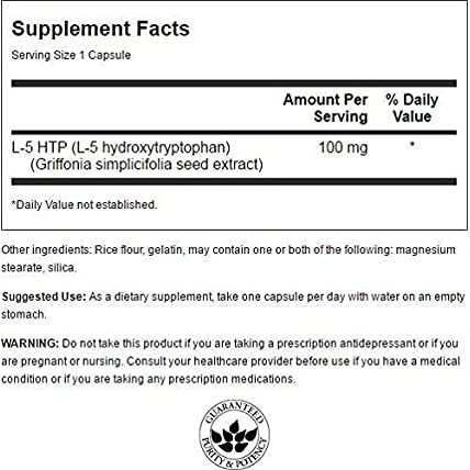 Thực Phẩm Bổ Sung Viên Uống Swanson 5-HTP 100mg - 60 Viên - Hỗ Trợ Giấc Ngủ Và Cải Thiện Tâm Trạng Tích Cực, Giảm Stress