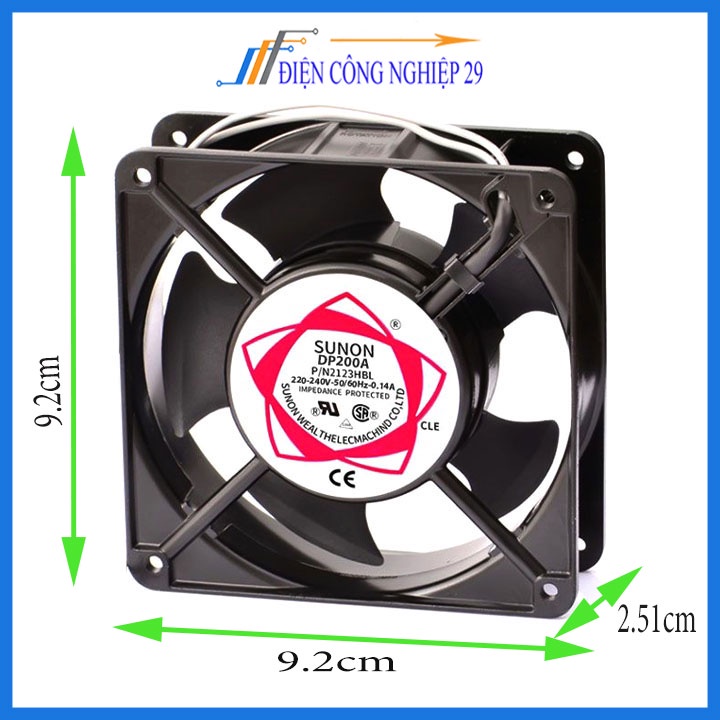 Quạt máy hàn Tản Nhiệt 220V , Quạt Hút Gió 120mm , Quạt 220V 9.2x9.2.2.5cm