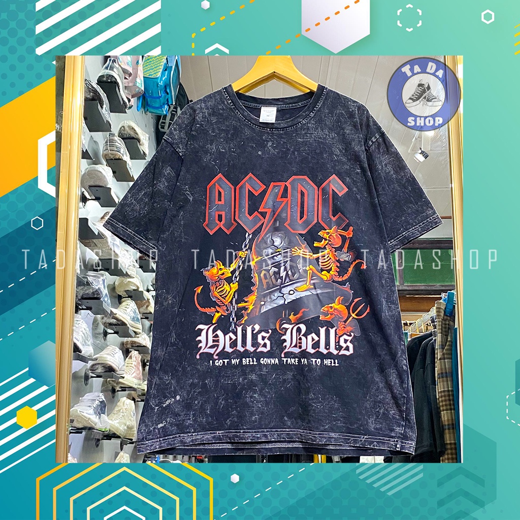 Áo Phông Wash oversize Nam Nữ ACDC ảnh thật