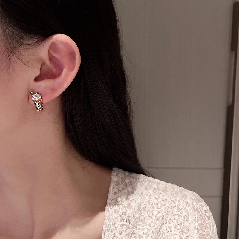 Khuyên Tai Hình Trà Sữa Dễ Thương Phong Cách Mùa Hè 2022