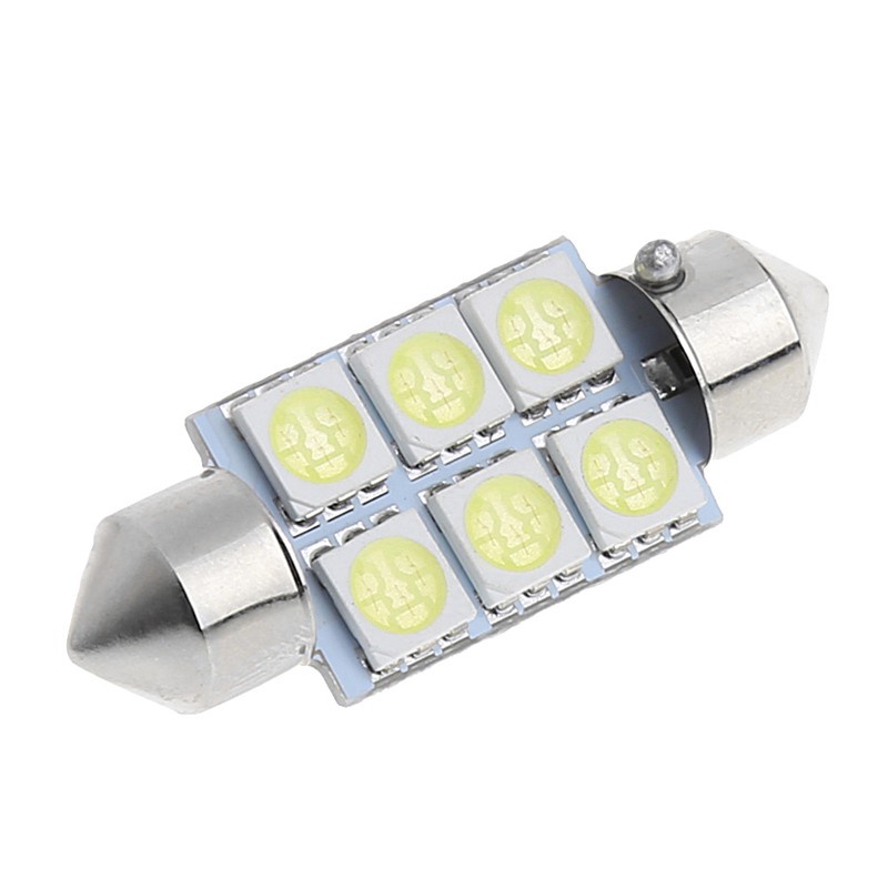 Đèn led 6 bóng 36mm 5050 Smd Dc 12V ánh sáng trắng dành cho xe hơi