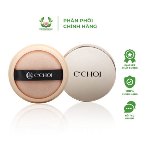 Phấn phủ kềm dầu hữu cơ thuần chay organic C'Choi Mineral Velvet Film Powder For Oily Skin ngừa mụn, an toàn cho mẹ bầu