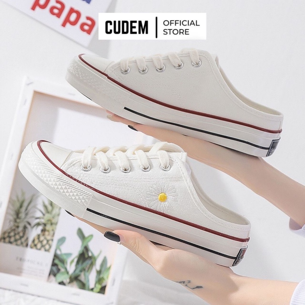 Giày sục đạp gót nữ hoa cúc S12