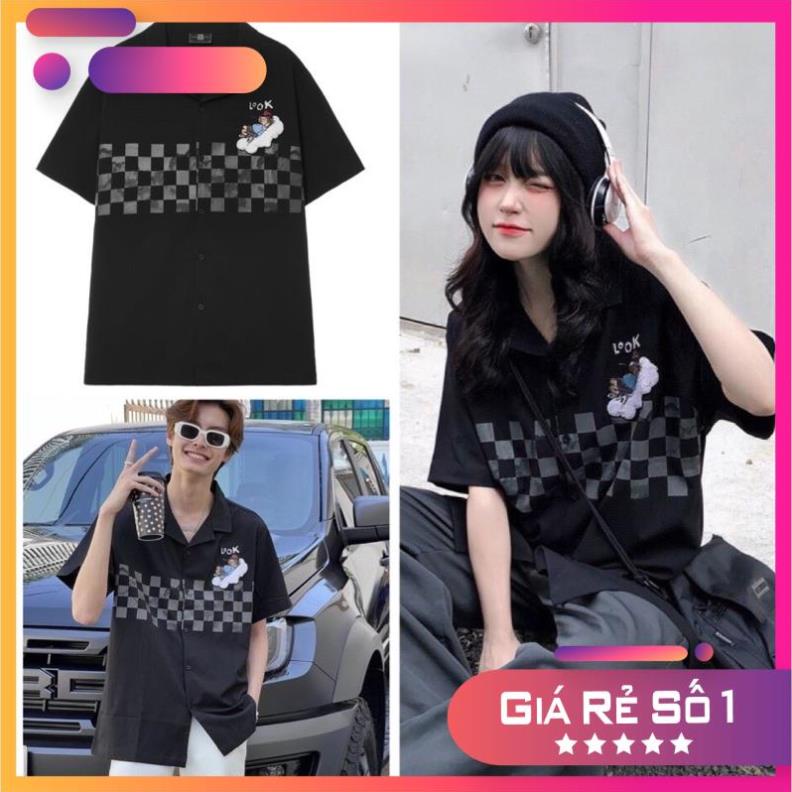 [XẢ KHO] Áo Sơ Mi Look 1M TShirt - Đen - Unisex