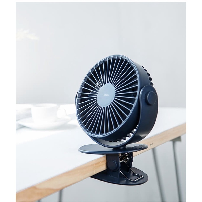 Quạt tích điện mini kẹp bàn pin trâu