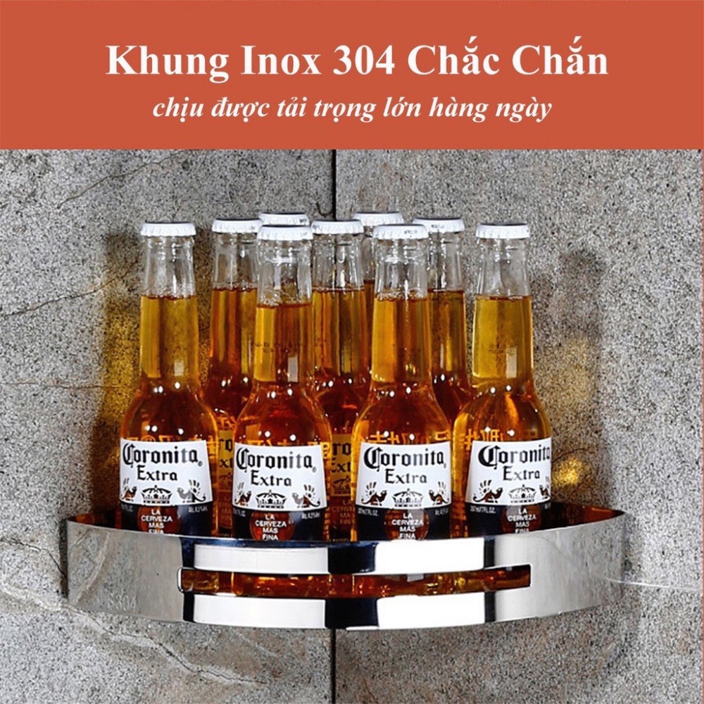 Kệ Góc Nhà Tắm Dán Tường Chắc Chắn Bằng Inox Không Gỉ Shop Gia Dụng HOÀI AN