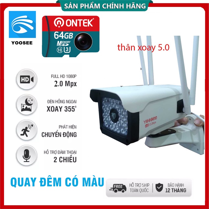 Camera WIFI PTZ ngoài trời  YOOSEE 3.0 , nhận diện khuôn mặt, có đèn LED