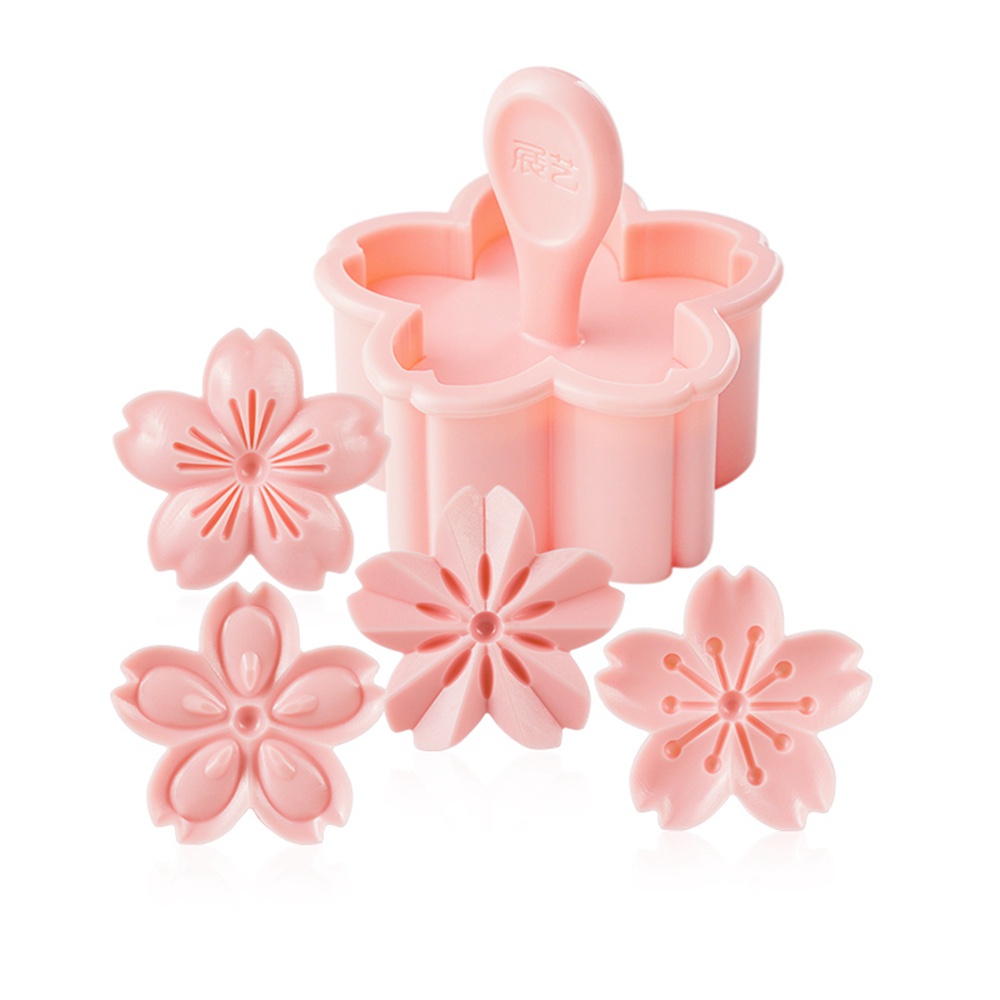 Set 5 Khuôn Cắt Bánh Quy Hình Hoa Anh Đào / Mặt Trăng / Hoa Anh Đào Nhiều Màu Sắc