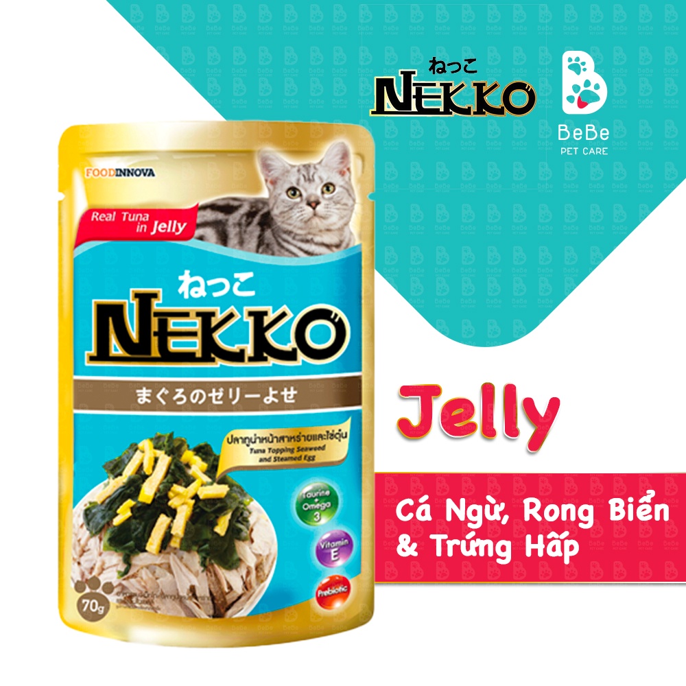 Pate NEKKO Jelly Cho Mèo - Gói 70gr Nhập Khẩu Thái Lan