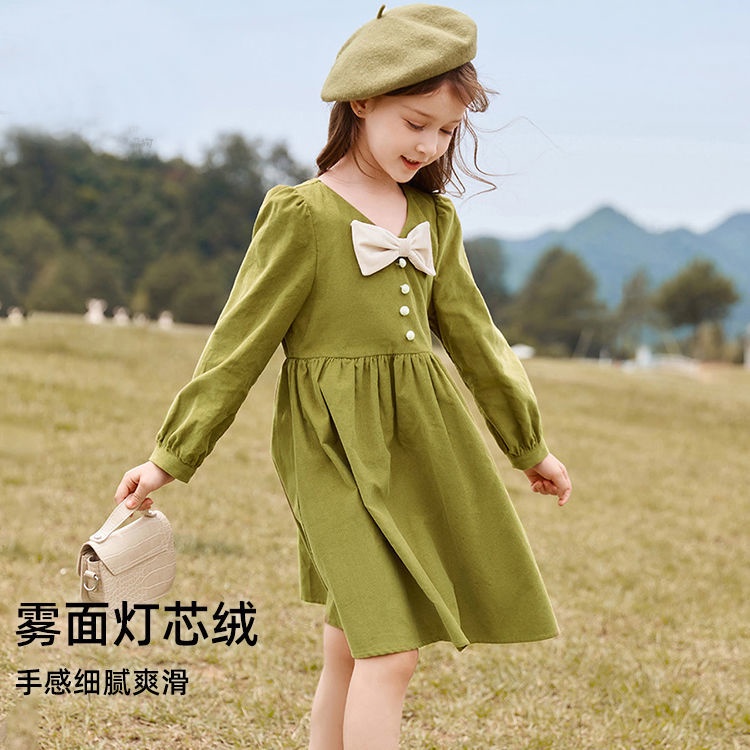 Đầm Công Chúa Tay Dài Phong Cách Hàn Quốc Thời Trang Mùa Thu Xinh Xắn Cho Bé Gái