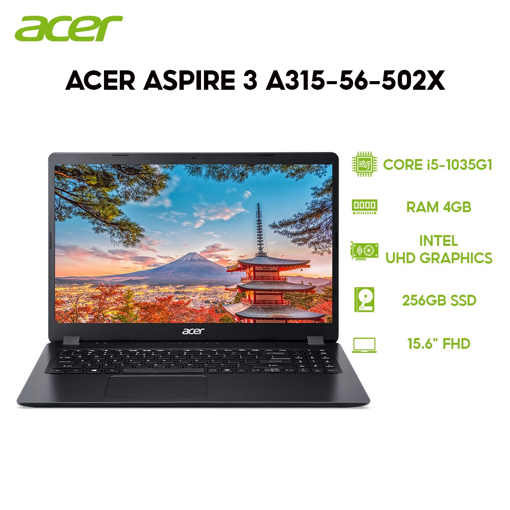 Laptop Acer Aspire 3 A315-56-502X i5-1035G1 | 4GB | 256GB | 15.6" FHD | Win 10 | WebRaoVat - webraovat.net.vn