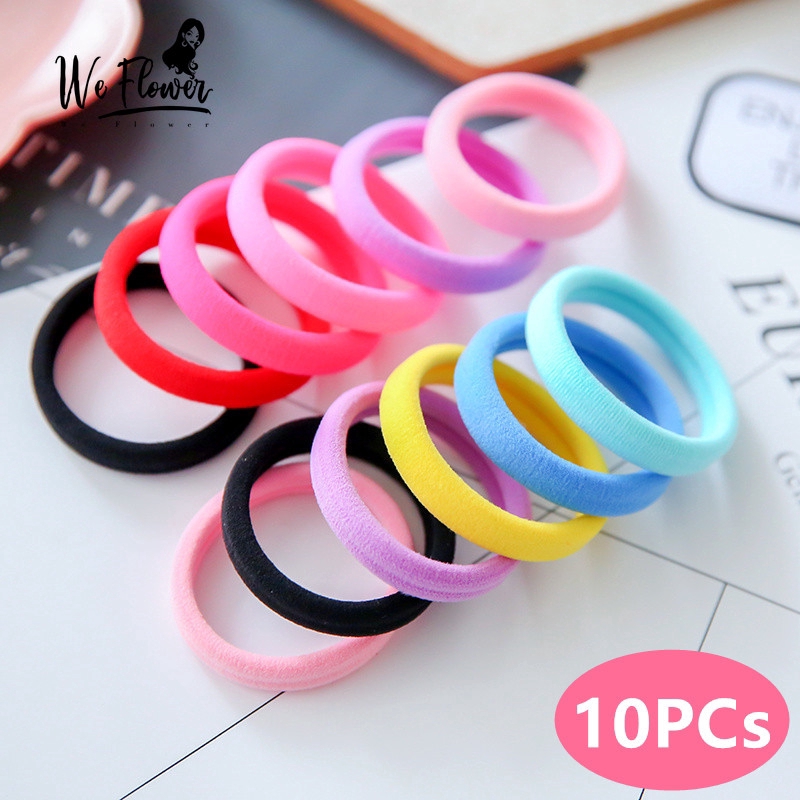 Set 10 dây buộc tóc đôi ngựa WE FLOWER có độ co giãn lớn nhiều màu sắc phong cách Hàn Quốc thời trang dành cho nữ