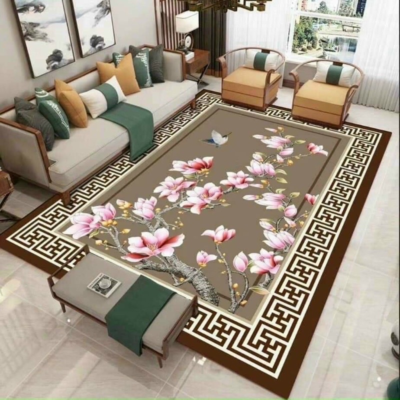 Thảm Trải Sàn Nỉ Lì Bali, Thảm Phòng Khách Size 1m6*2m3 và 2m*3m loại 1 ,có hạt nhựa chống trượt đối