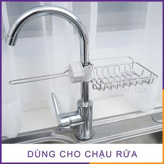 GIÁ INOX GẮN VÒI RỬA BÁT ĐỂ GIẺ RỬA CÓ HỘP GIẤY