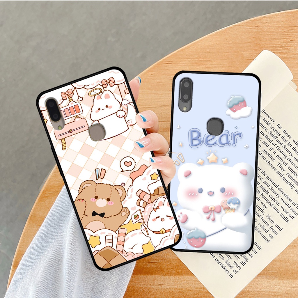Ốp lưng Vivo V9 / V9 Youth in hình caro gấu thỏ dễ thương