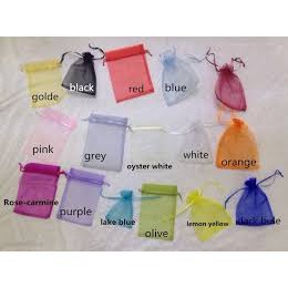 Sỉ 10 túi voan lụa lưới rút dây ruy băng  đựng quà tặng, trang sức, hạt thơm size 25*35 cm đủ màu