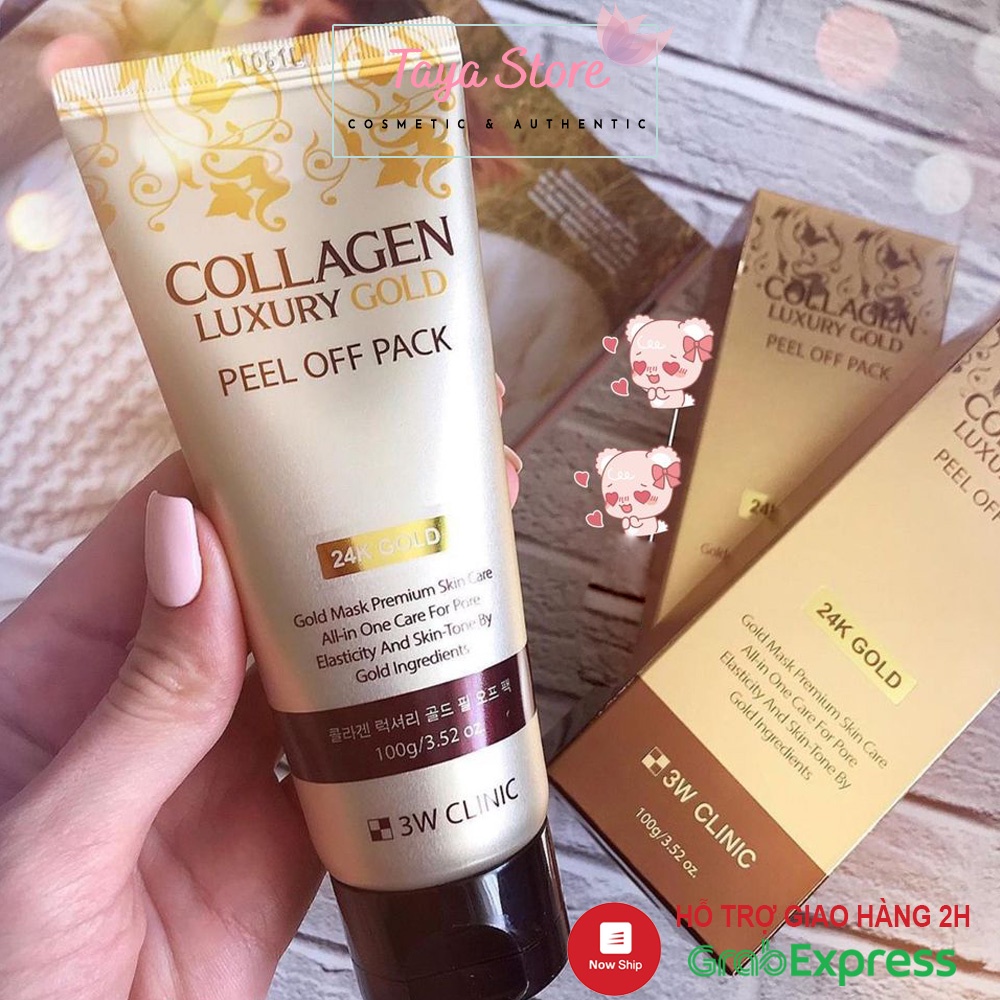 Mặt nạ lột tinh chất vàng Collagen Luxury Gold Peel Off Pack 3W Clinic Hàn Quốc 100g