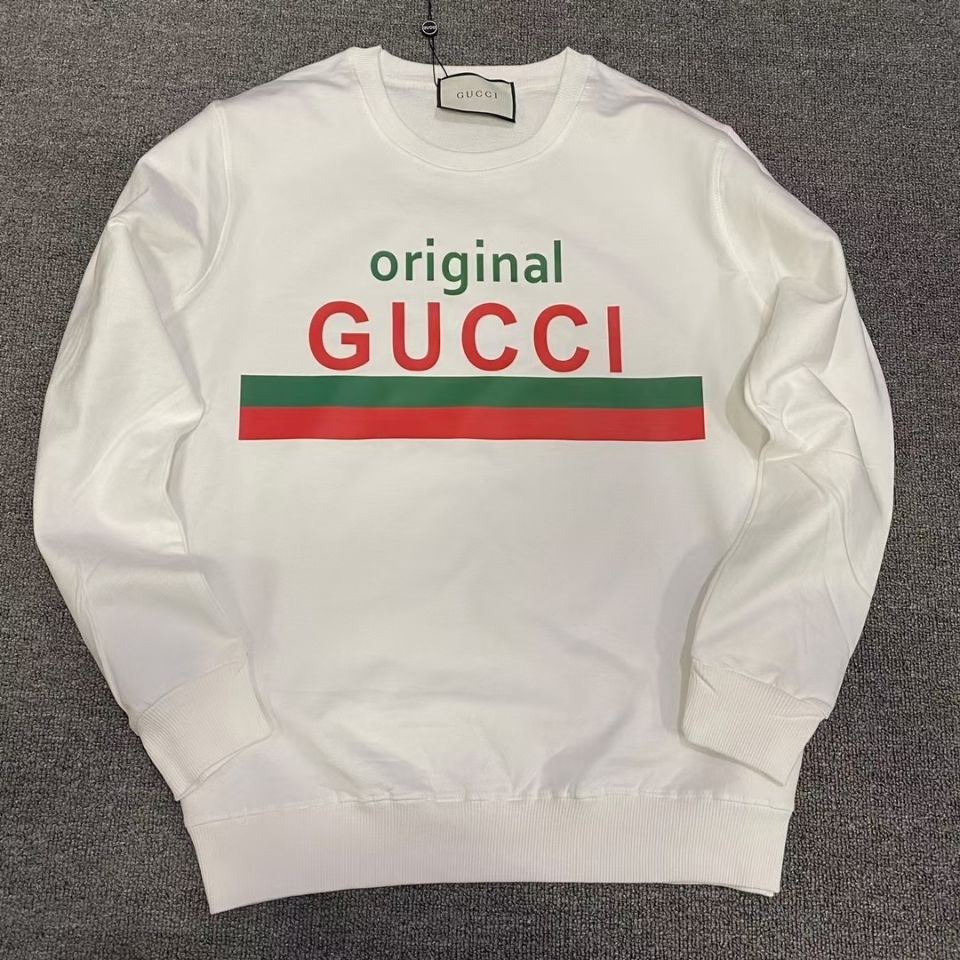 Hàng Sẵn Sàng! Phong Cách Ảo sát Gucci! Áo Khoác Hoodie Cotton Cổ Tròn Dài Tay In Hình Thời Trang Dành Cho Nam