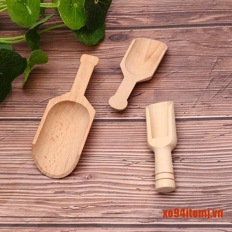 TOMJ 1Pcs Wooden Mini Tea Coffee Scoops Seasoning Candy Spices Bath Salt Spoons