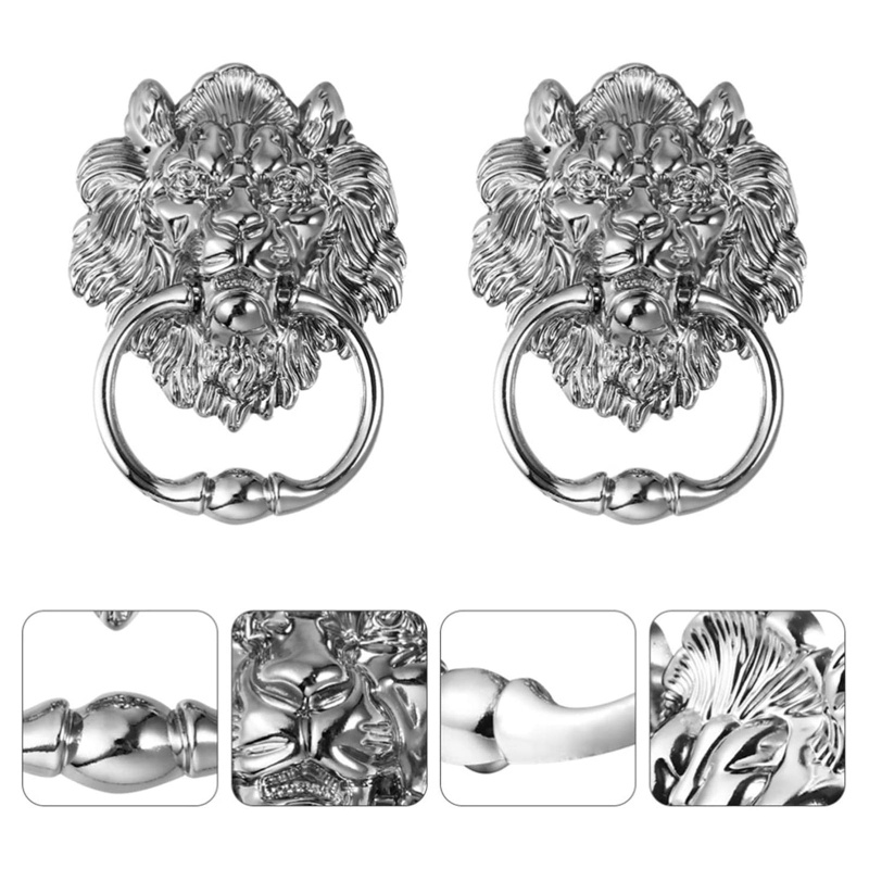 2 Tay Nắm Cửa Hình Sư Tử Phong Cách Vintage