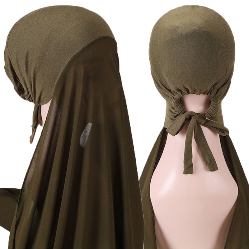 Khăn Choàng Hijab Dài Vải Chiffon Mềm Màu Trơn Trang Trí Thời Thượng