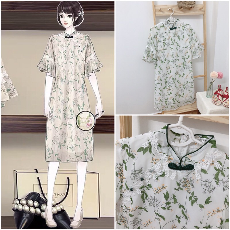 Sườn xám cách tân trendy có size 70 kg