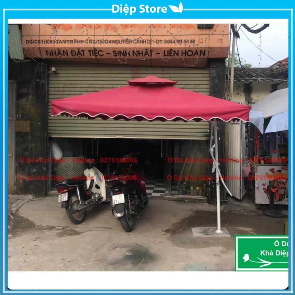 Ô che nắng ngoài trời,Dù che nắng quán cafe lệch tâm vuông cỡ lớn