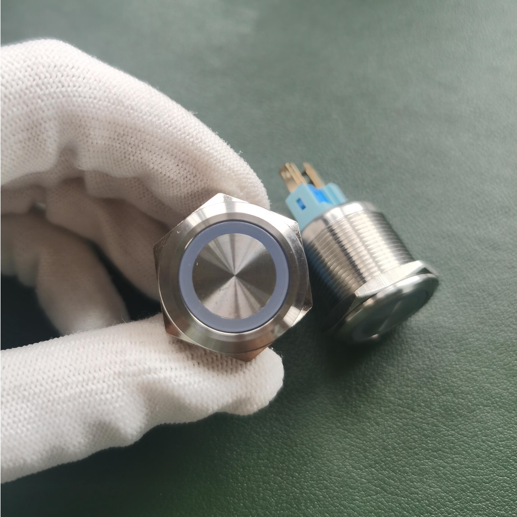 Công Tắc Nhấn Khởi Động 12v 22mm Bằng Thép Không Gỉ 5V 220v Chống Nước Cho Đèn Xe Hơi