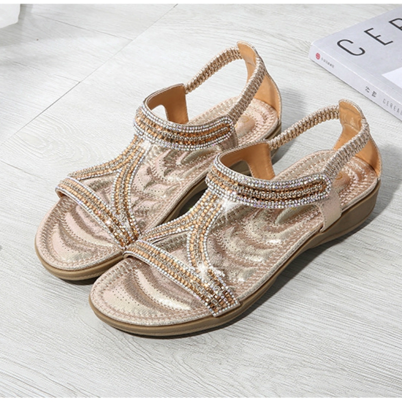 IELGY Sandal mềm mại đính đá sáng lấp lánh size 36-42 sành điệu thời trang dành cho nữ