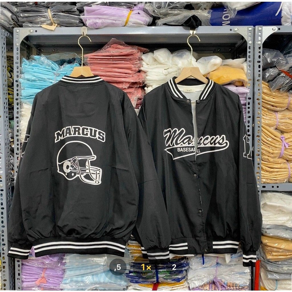 Áo Khoác Bomber Jacket Dù 2 Lớp MARCUS Varsity Form Rộng Nam Nữ Unisex Phong Cách Hàn Quốc Ulzzang