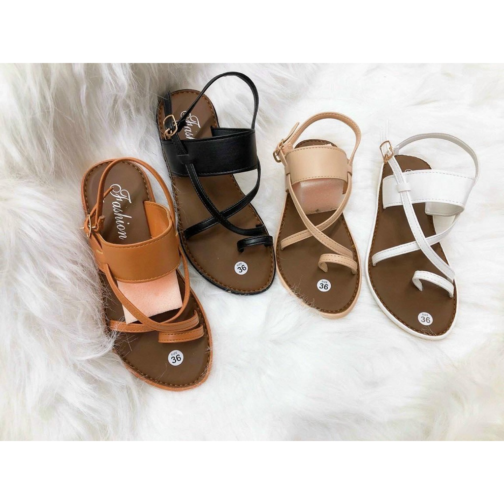 Dép sandal nữ đi học đế bằng quai hậu kẹp ngón siêu nhẹ vnxk thời trang rẻ đẹp