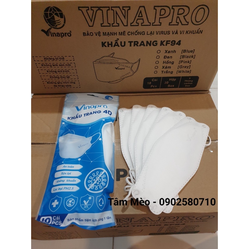 Khẩu trang KF94 Vinapro (túi 10 cái)