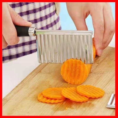Dao lượn sóng cắt rau củ, củ cải làm đồ chua dễ dàng cho ngày tết dễ dàng bằng inox cán màu đen