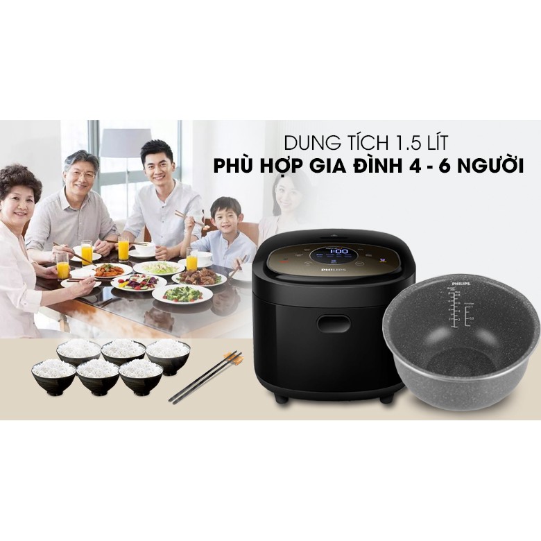 Nồi cơm cao tần Philips 1.5 lít HD4528 – Hàng Chính Hãng – Bảo Hành 2 Năm Toàn Quốc