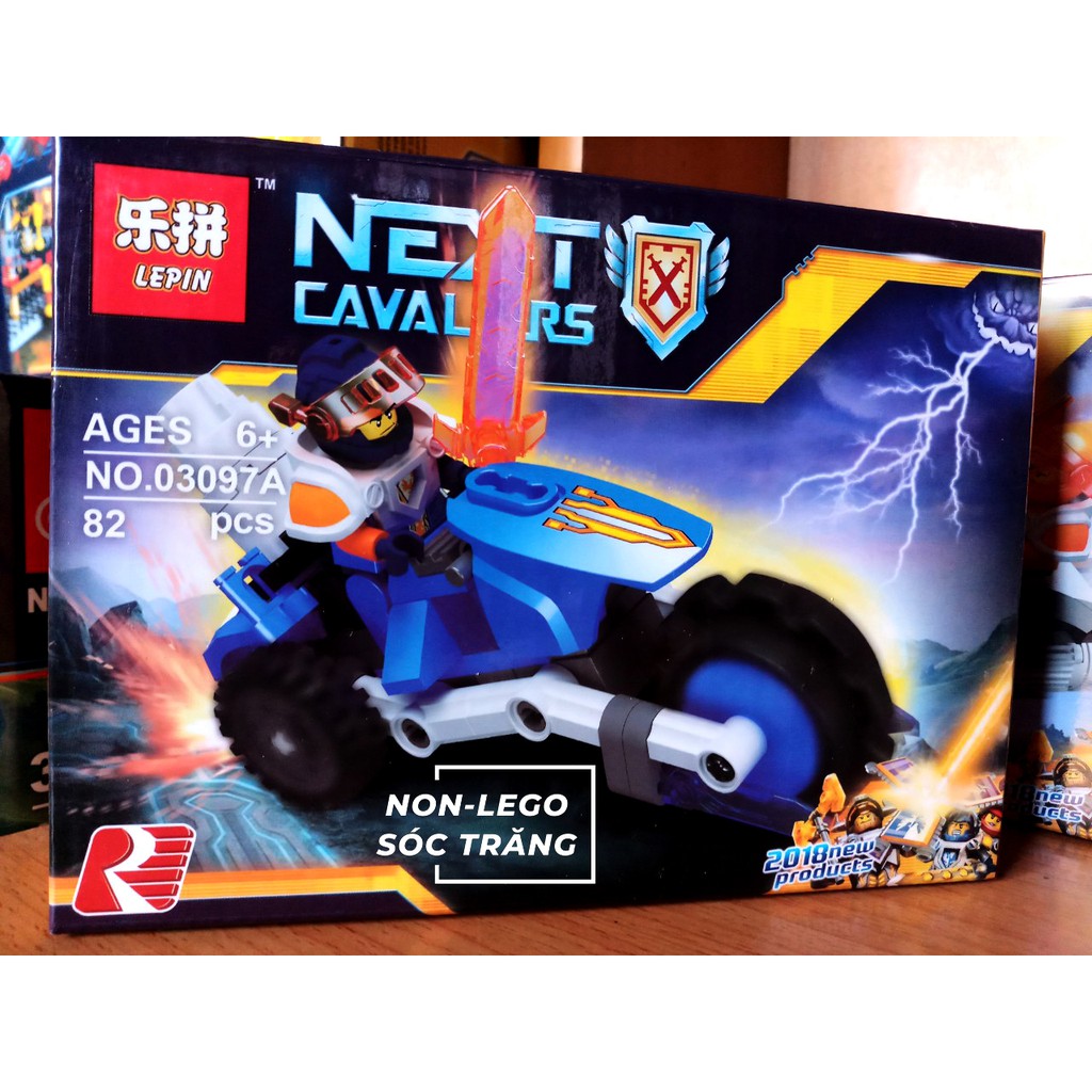 Non lego Lepin 03097 Nexo Knights Đồ chơi lắp ráp xếp mô hình minigures xe robot mech Clay Axl Aaron Jestro
