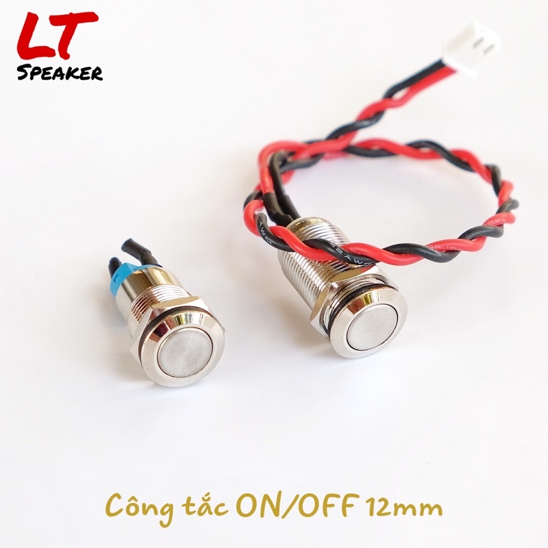 Công tắc On/Off 12mm Full Kim loại 5 - 36V DC - Nút nguồn tự khóa chống nước