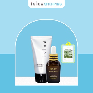 [ TẶNG KÈM MẶT NẠ NHA ĐAM ] Combo sữa rửa mặt AMINO ACID ISHOW giúp sạch sâu và tinh chất Serum bổ sung collagen cho da