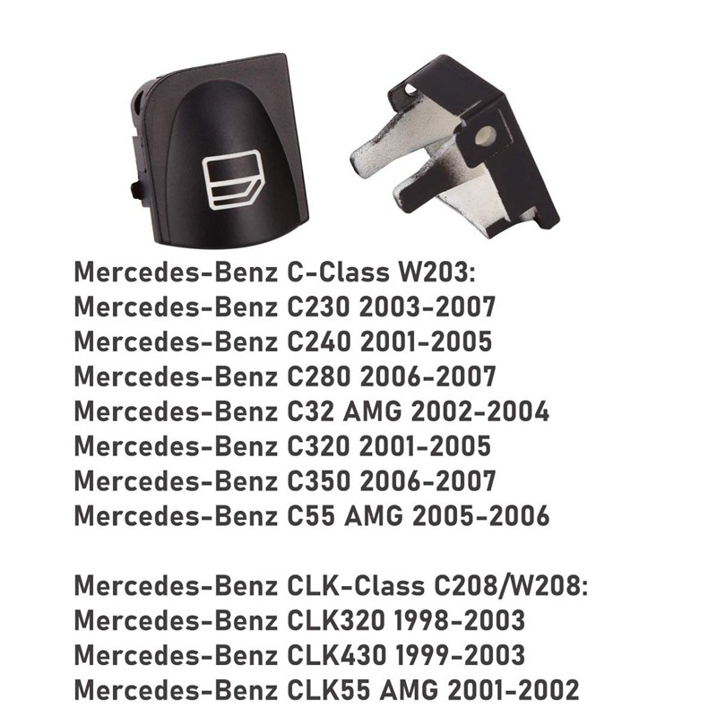 Nắp nút công tắc cửa sổ dành cho xe hơi Mercedes Benz W203 W208 C CLK Class