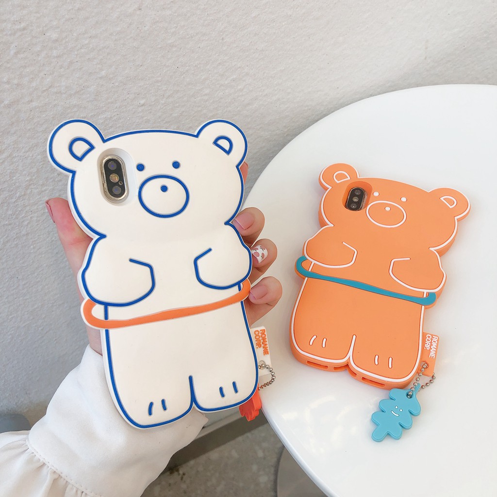 Bear Ốp điện thoại silicon mềm hình gấu lắc vòng hula cho Iphone 12 PRO MAX 11 Pro Max XS Max X XR 7 Plus 8 Plus 6s Plus 6 Plus