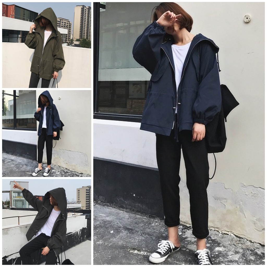 Áo khoác form rộng 2 lớp dễ thương