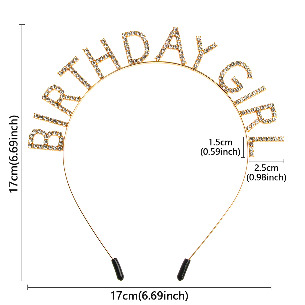 Băng Đô Cài Tóc In Chữ &quot;Birthday Girl&quot; Xinh Xắn Thời Gian Cho Nữ