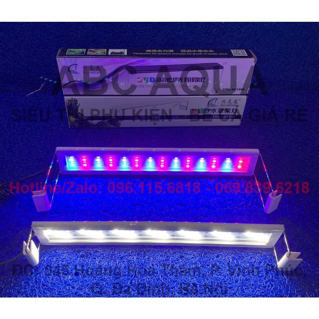 Đèn máng Xuanmeilong gác thành bể cá cảnh, bể thủy sinh 20cm 30cm 40cm 50cm 60cm 80cm