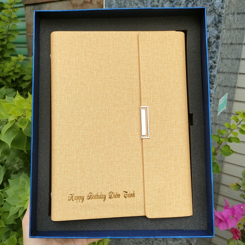 Sồ tay gấp 3 khắc, in logo theo yêu cầu