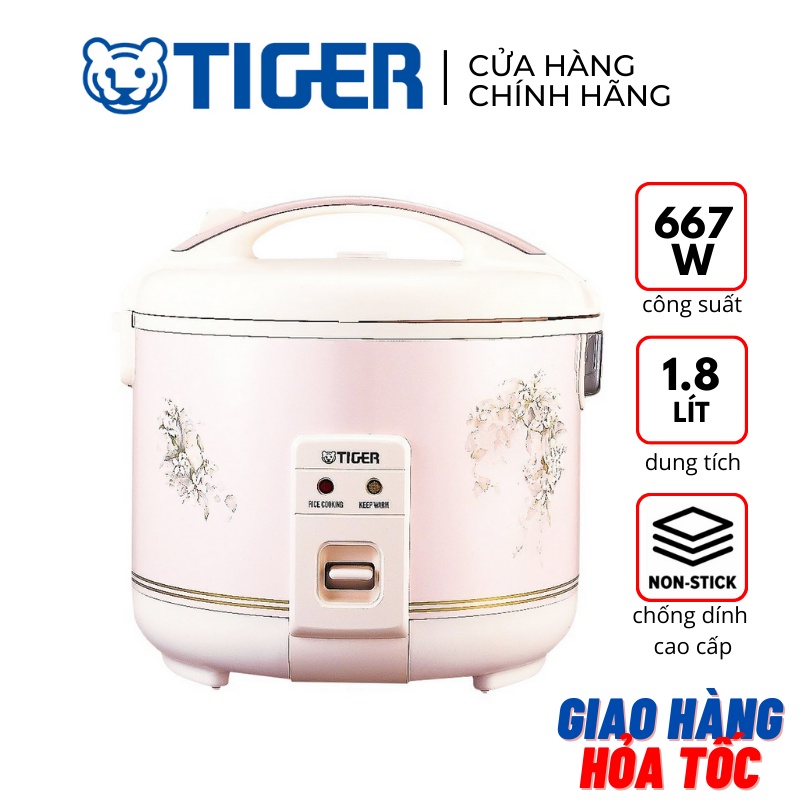 Nồi cơm điện cơ chống dính 1.8 lít Tiger JNP-1800(FK) 667W - Hàng chính hãng