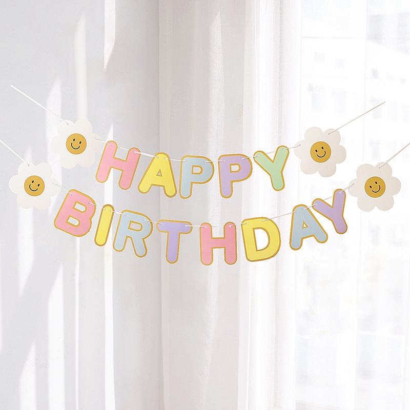 Cờ Chữ Happy Birthday Dán Trang Trí Tiệc Sinh Nhật