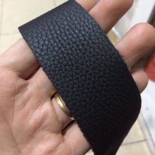 Phôi dây lưng da bò Togo màu đen