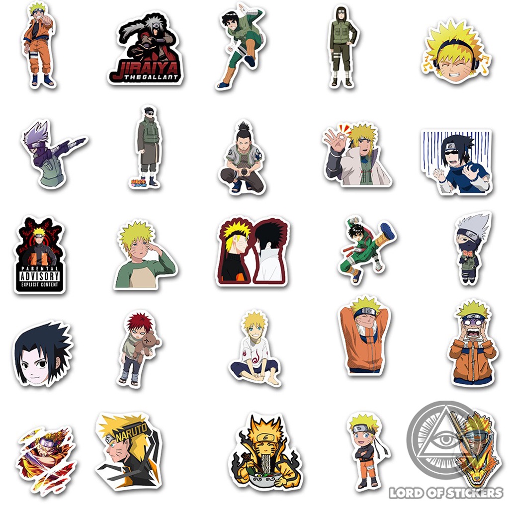 Set 100 Nhãn Dán Naruto Sticker Hình Nhân Vật Truyện Tranh Anime Manga Trang Trí Mũ Bảo Hiểm, Ván Trượt, Laptop, Vali