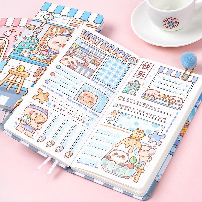 Peach Girl weeks Notebook Weekly Plan Grid Diary memo Memo Pad School Office Stationery Notepad