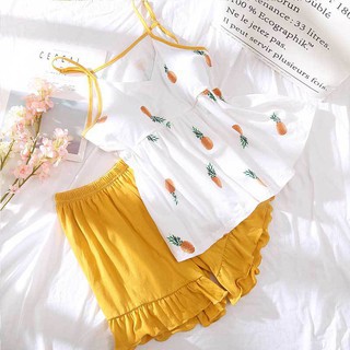 Đồ ngủ nữ [😍FREE SHIP] Đồ ngủ 2 dây nữ có đệm ngực mặc siêu dễ thương [BC18]